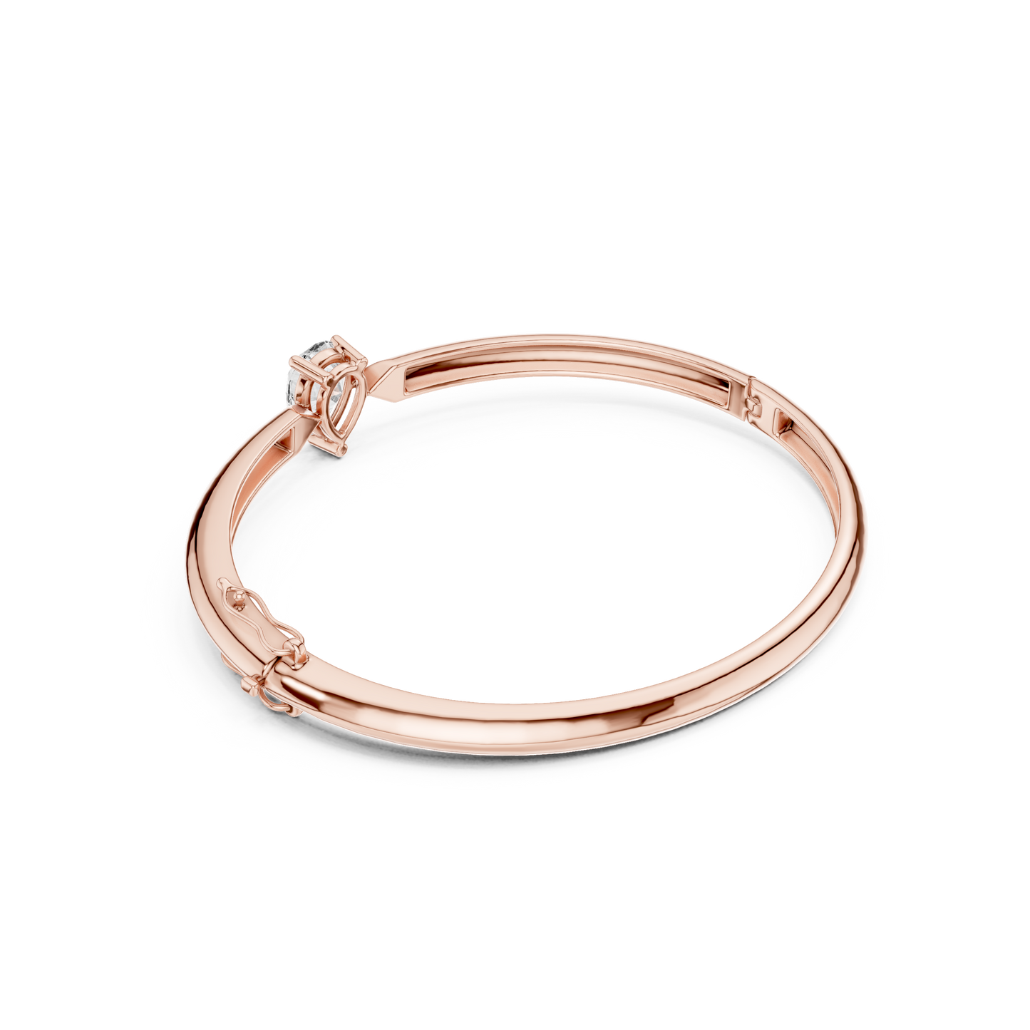 Pear Cut Solitaire Diamond Bangle Bracelet