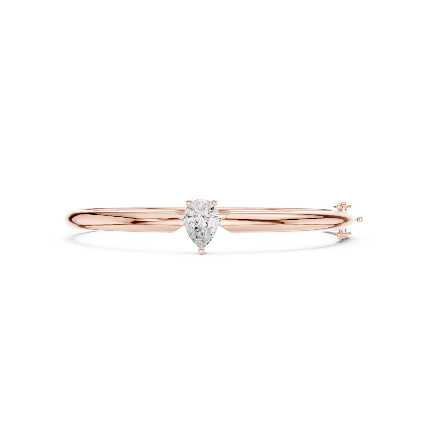 Pear Cut Solitaire Diamond Bangle Bracelet