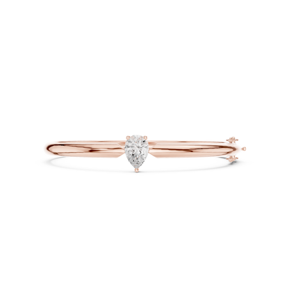 Pear Cut Solitaire Diamond Bangle Bracelet