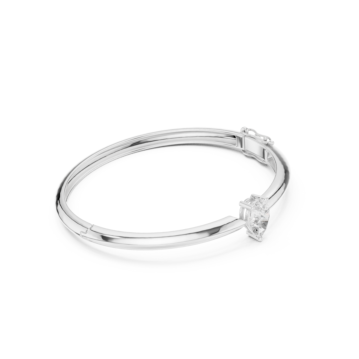 Pear Cut Solitaire Diamond Bangle Bracelet
