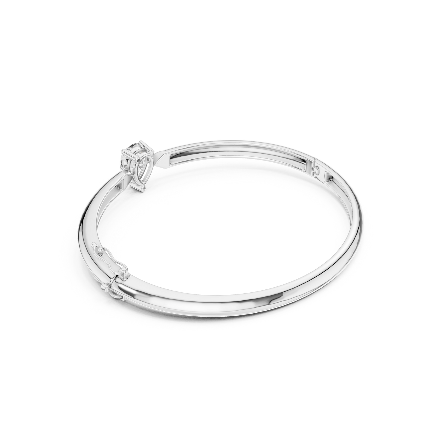 Pear Cut Solitaire Diamond Bangle Bracelet