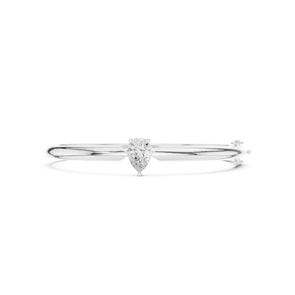 Pear Cut Solitaire Diamond Bangle Bracelet