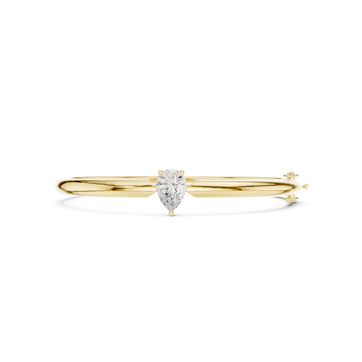 Pear Cut Solitaire Diamond Bangle Bracelet