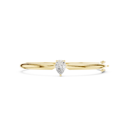 Pear Cut Solitaire Diamond Bangle Bracelet