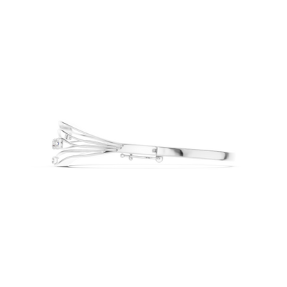 Modern Wave Diamond Open Bangle Bracelet