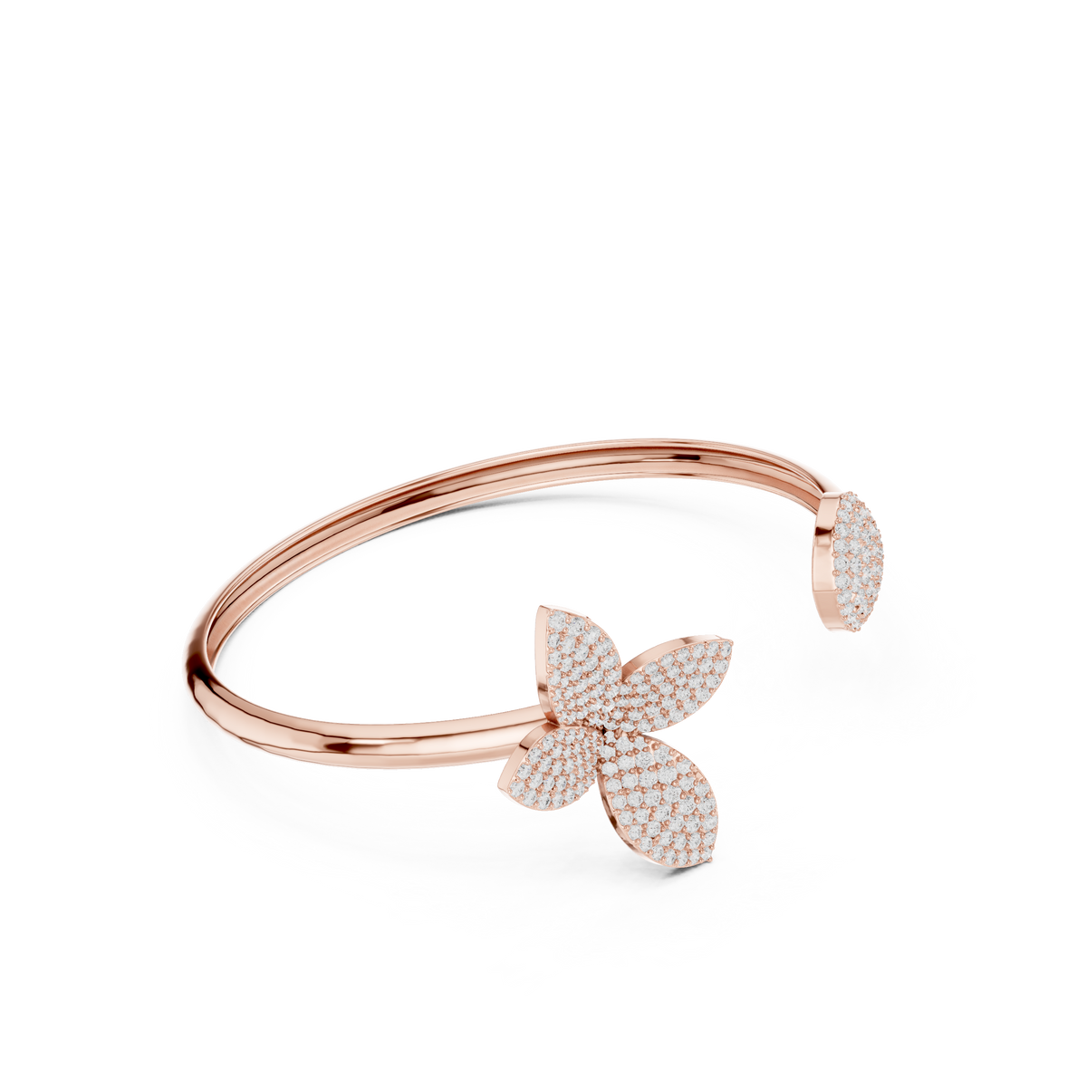 Butterfly Diamond Open Cuff Bracelet