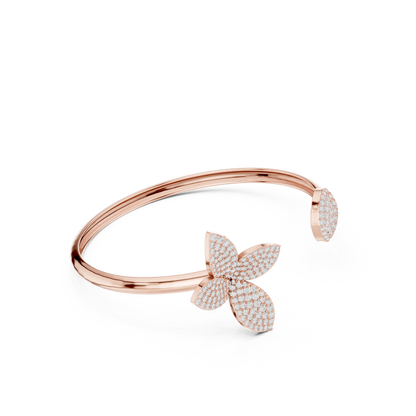 Butterfly Diamond Open Cuff Bracelet
