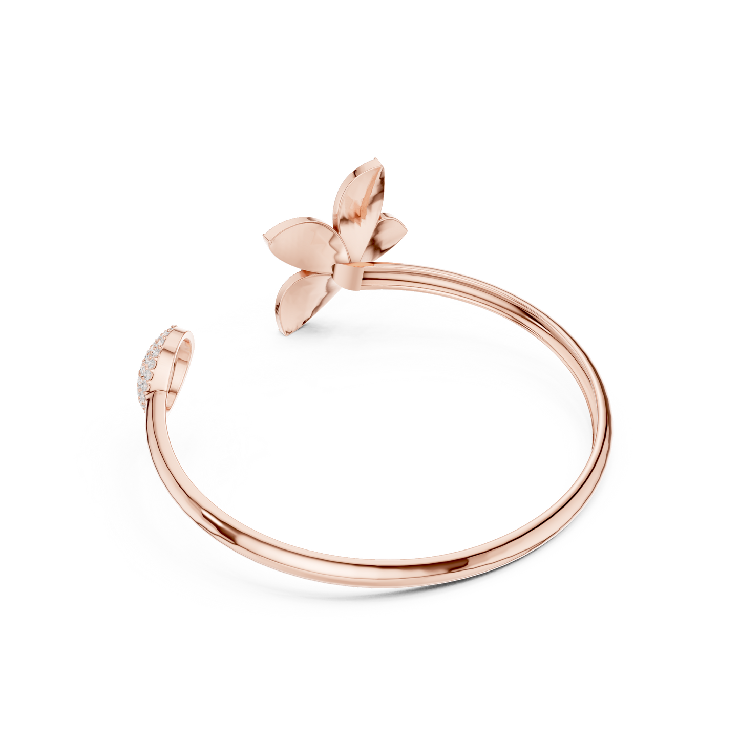 Butterfly Diamond Open Cuff Bracelet