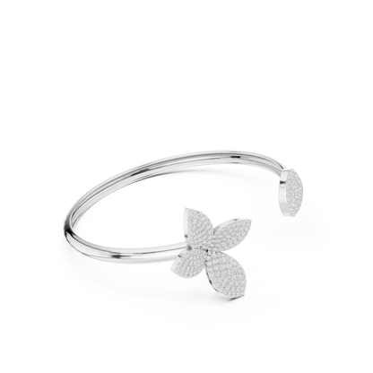 Butterfly Diamond Open Cuff Bracelet