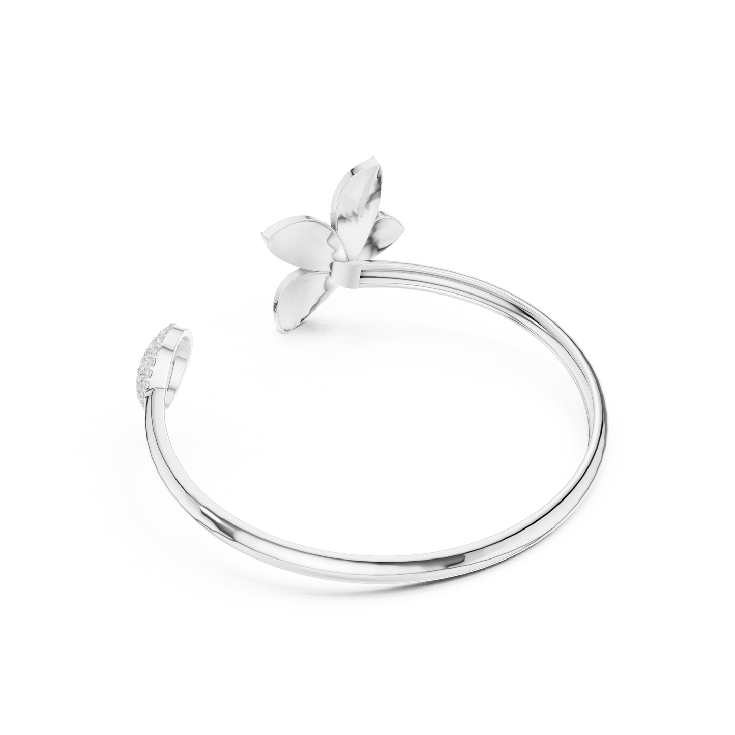 Butterfly Diamond Open Cuff Bracelet