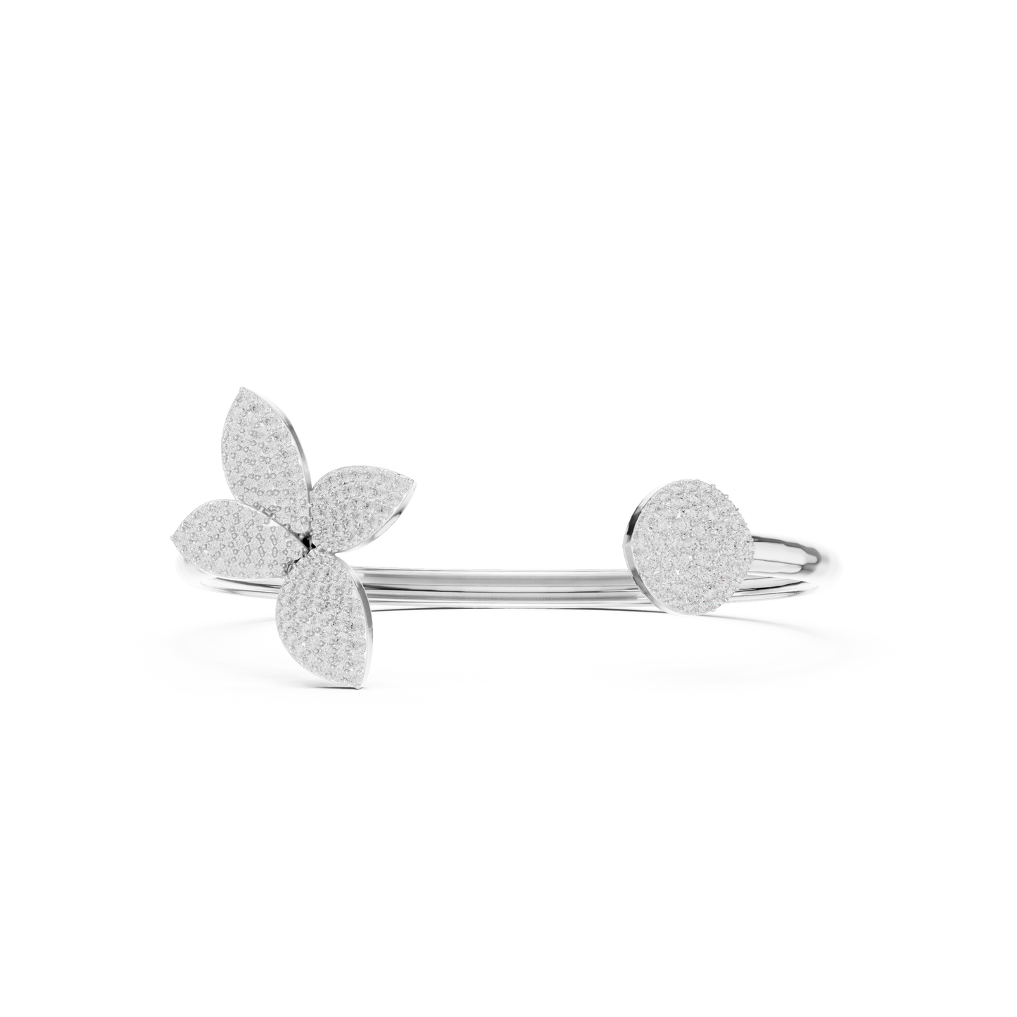 Butterfly Diamond Open Cuff Bracelet