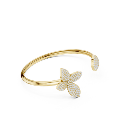 Butterfly Diamond Open Cuff Bracelet