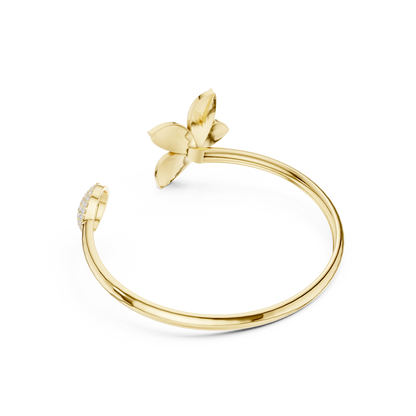 Butterfly Diamond Open Cuff Bracelet