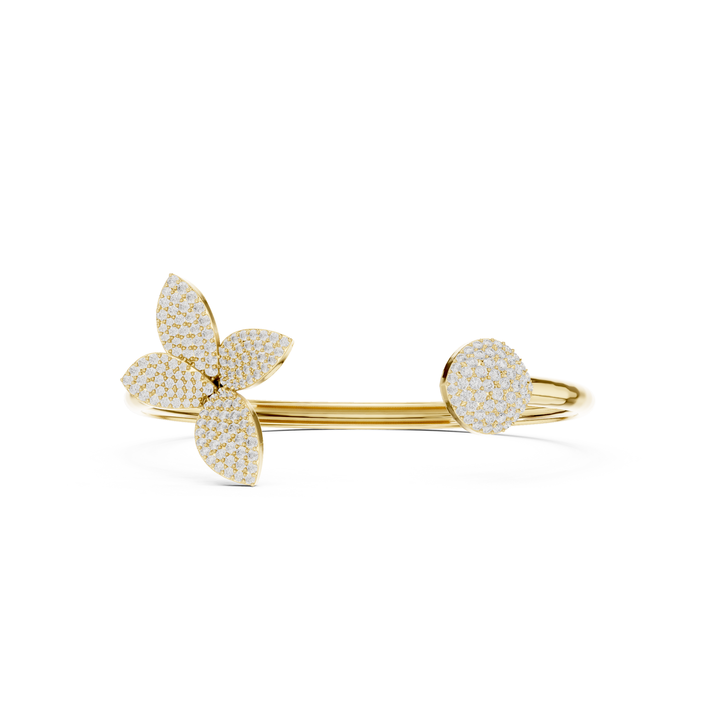 Butterfly Diamond Open Cuff Bracelet