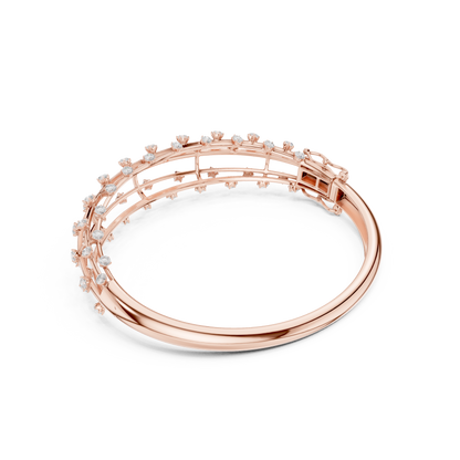 Luxury Diamond Lattice Cage Bangle Bracelet