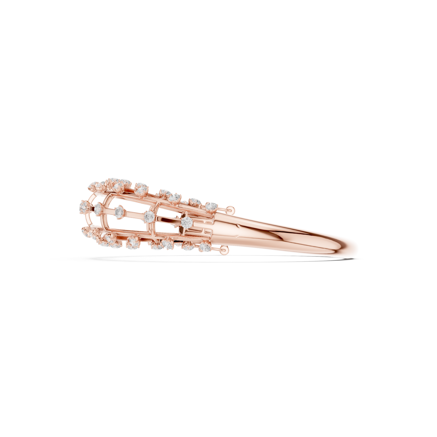 Luxury Diamond Lattice Cage Bangle Bracelet