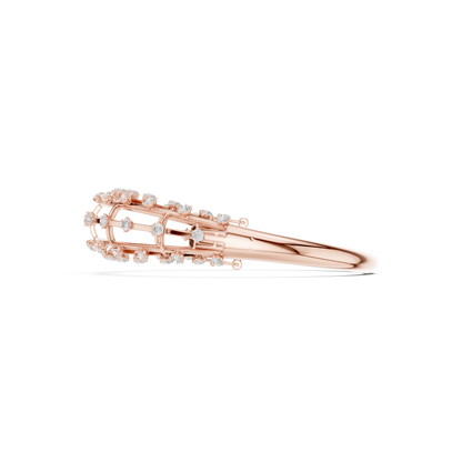 Luxury Diamond Lattice Cage Bangle Bracelet