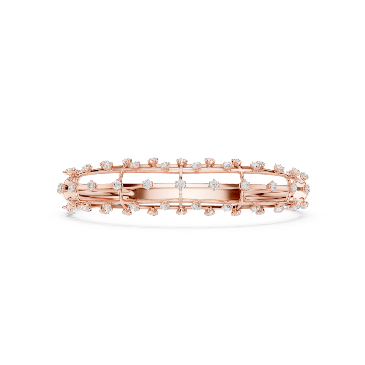 Luxury Diamond Lattice Cage Bangle Bracelet