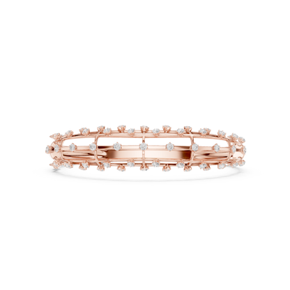Luxury Diamond Lattice Cage Bangle Bracelet