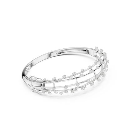 Luxury Diamond Lattice Cage Bangle Bracelet