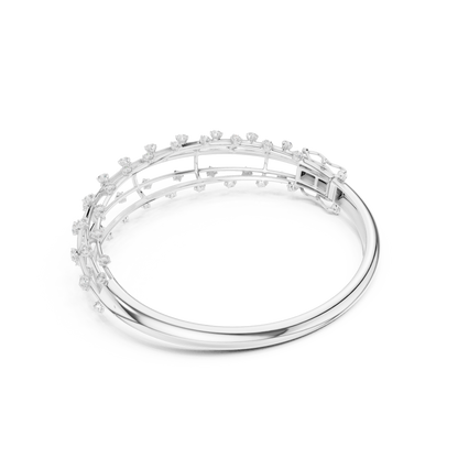 Luxury Diamond Lattice Cage Bangle Bracelet