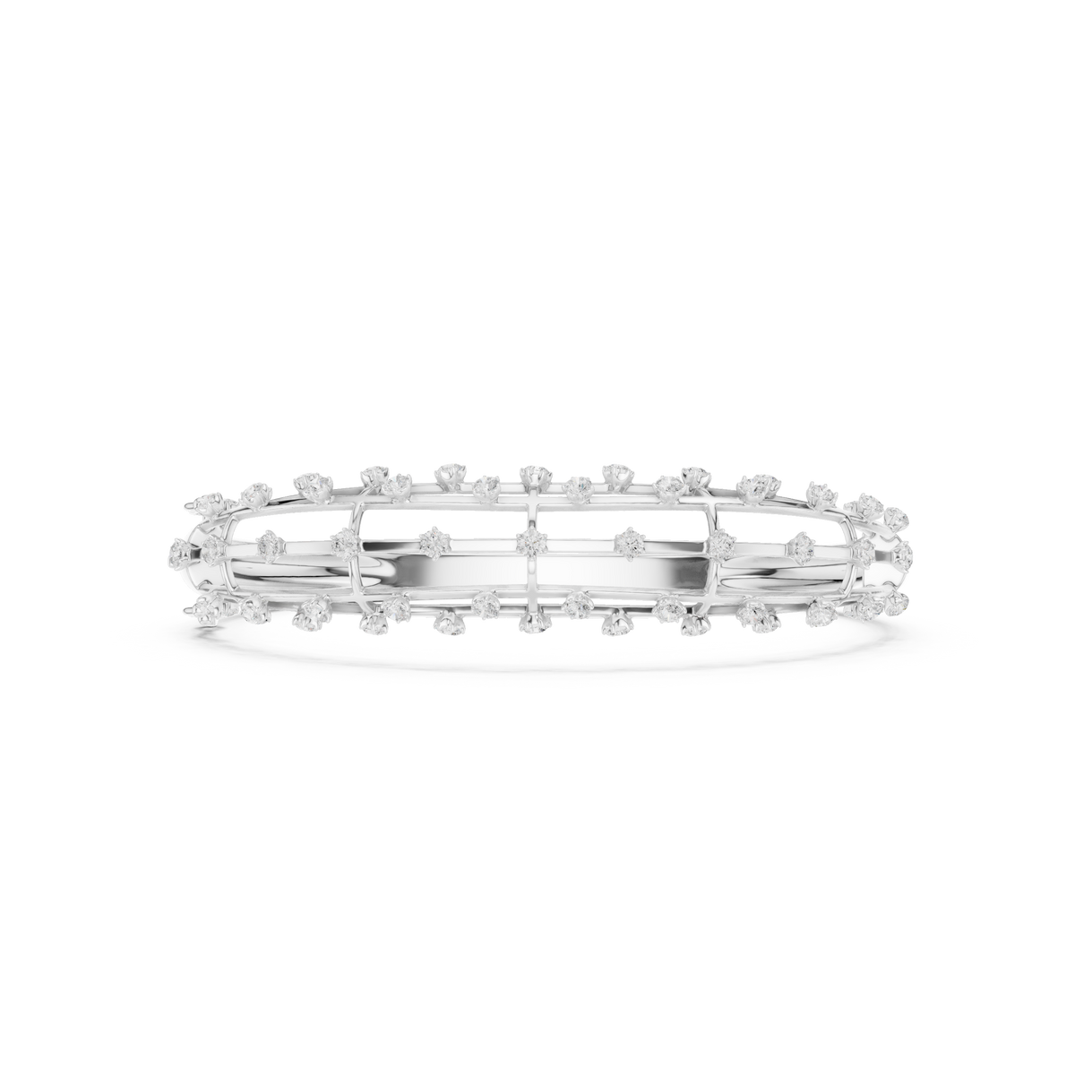 Luxury Diamond Lattice Cage Bangle Bracelet