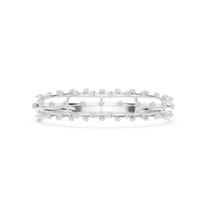 Luxury Diamond Lattice Cage Bangle Bracelet