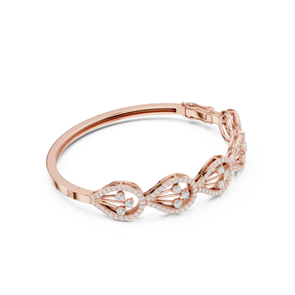 The Botanical Openwork Teardrop Diamond Bangle