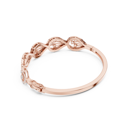 The Botanical Openwork Teardrop Diamond Bangle