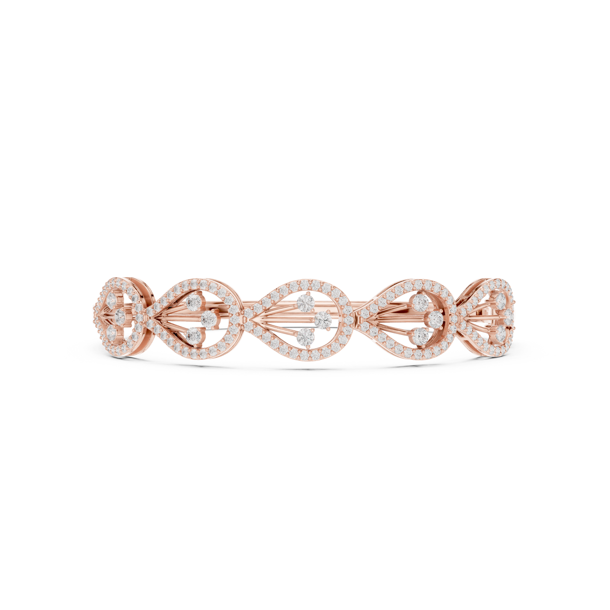 The Botanical Openwork Teardrop Diamond Bangle