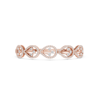 The Botanical Openwork Teardrop Diamond Bangle