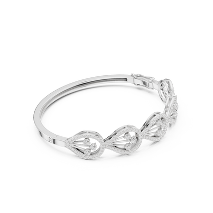 The Botanical Openwork Teardrop Diamond Bangle