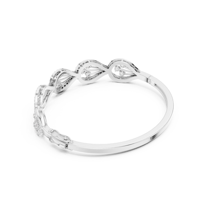 The Botanical Openwork Teardrop Diamond Bangle