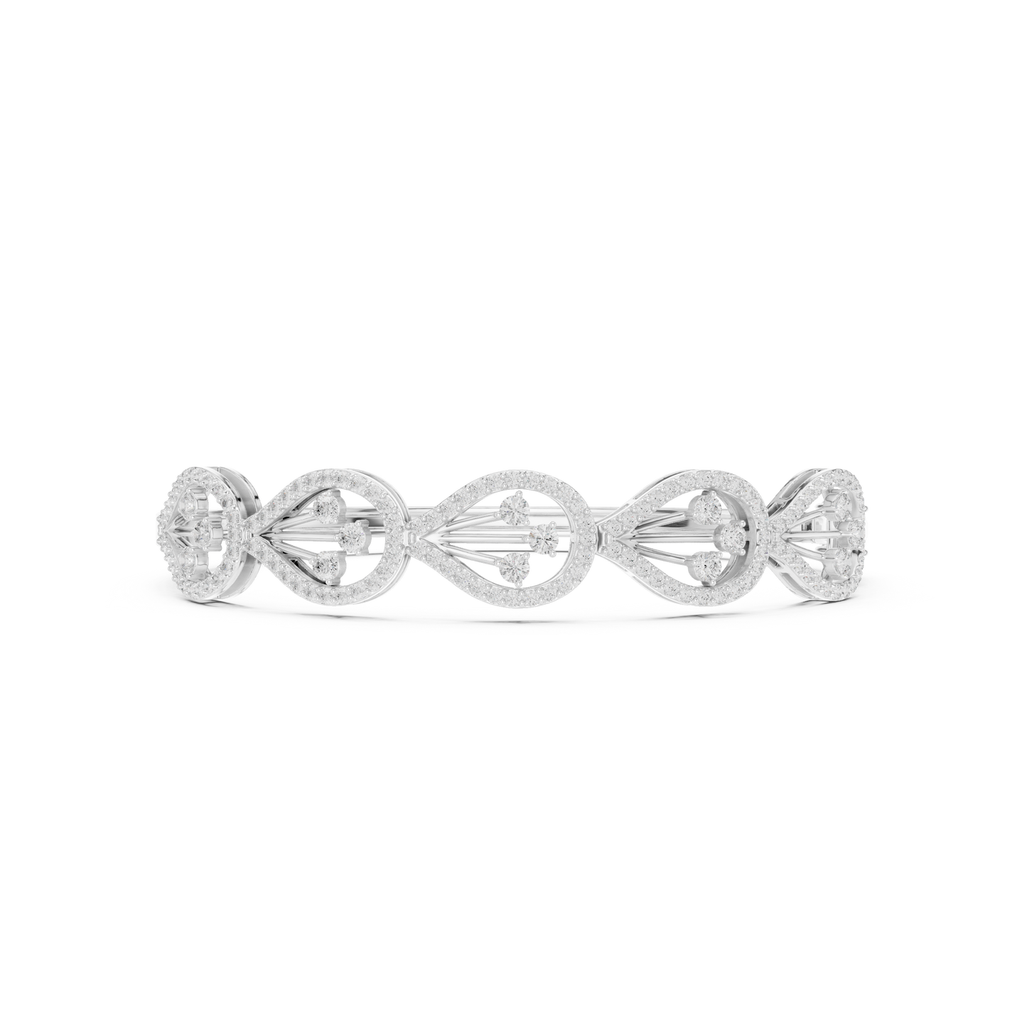 The Botanical Openwork Teardrop Diamond Bangle