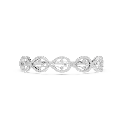 The Botanical Openwork Teardrop Diamond Bangle