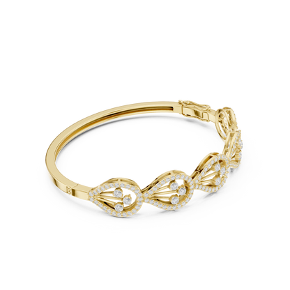 The Botanical Openwork Teardrop Diamond Bangle