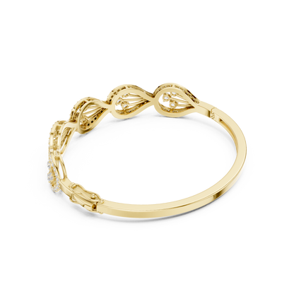 The Botanical Openwork Teardrop Diamond Bangle