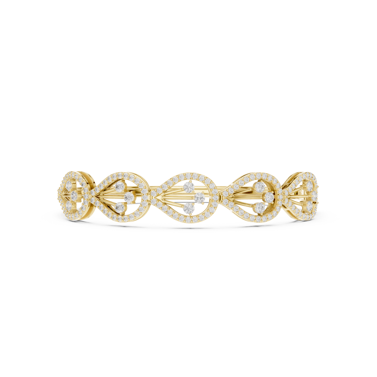 The Botanical Openwork Teardrop Diamond Bangle