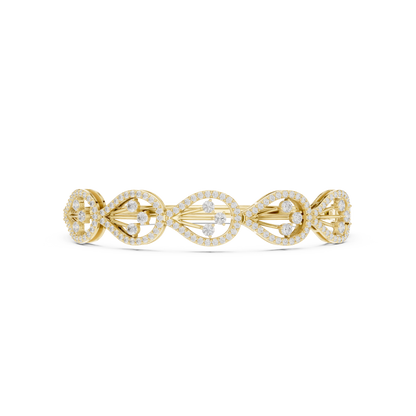 The Botanical Openwork Teardrop Diamond Bangle