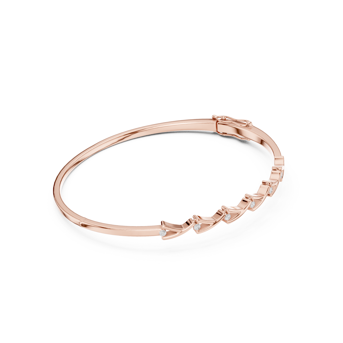 Diamond Chevron Pattern Bangle Bracelet