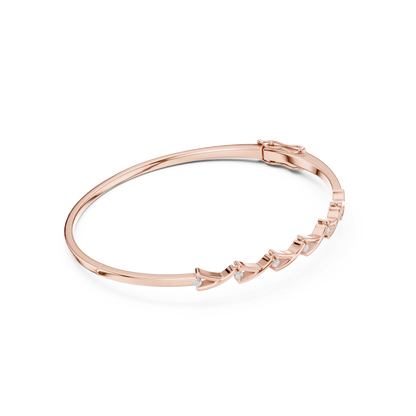 Diamond Chevron Pattern Bangle Bracelet