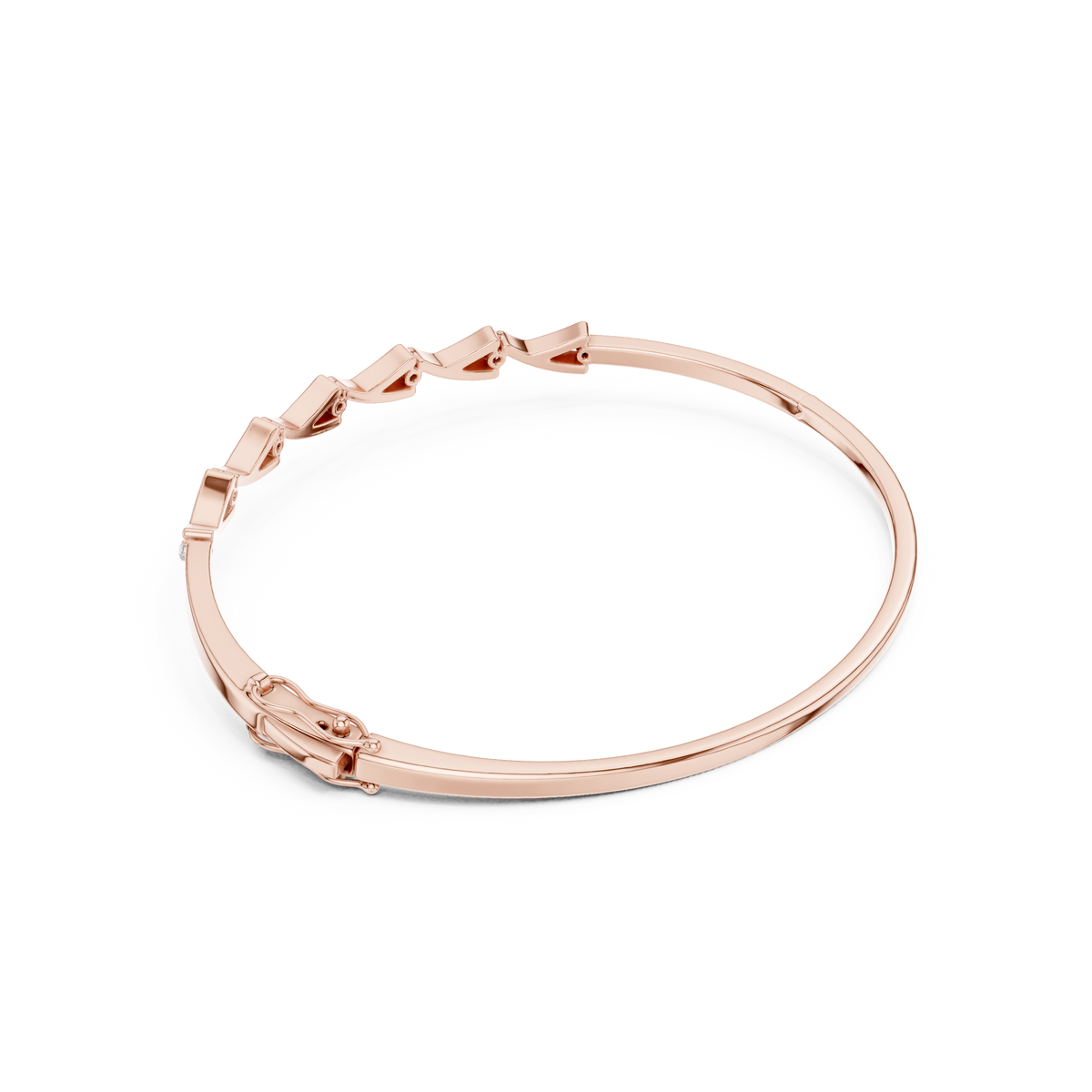 Diamond Chevron Pattern Bangle Bracelet