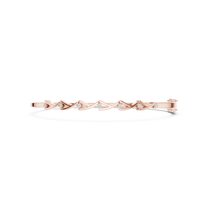Diamond Chevron Pattern Bangle Bracelet