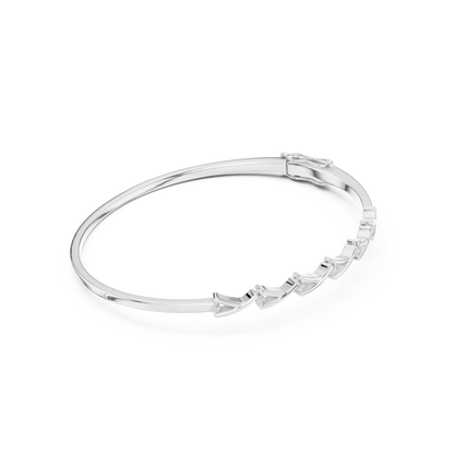 Diamond Chevron Pattern Bangle Bracelet