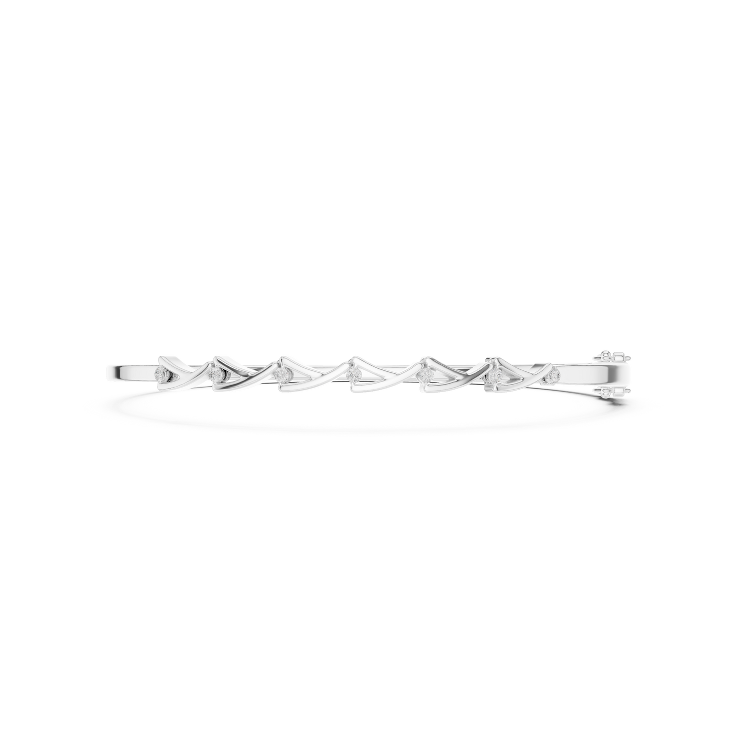Diamond Chevron Pattern Bangle Bracelet