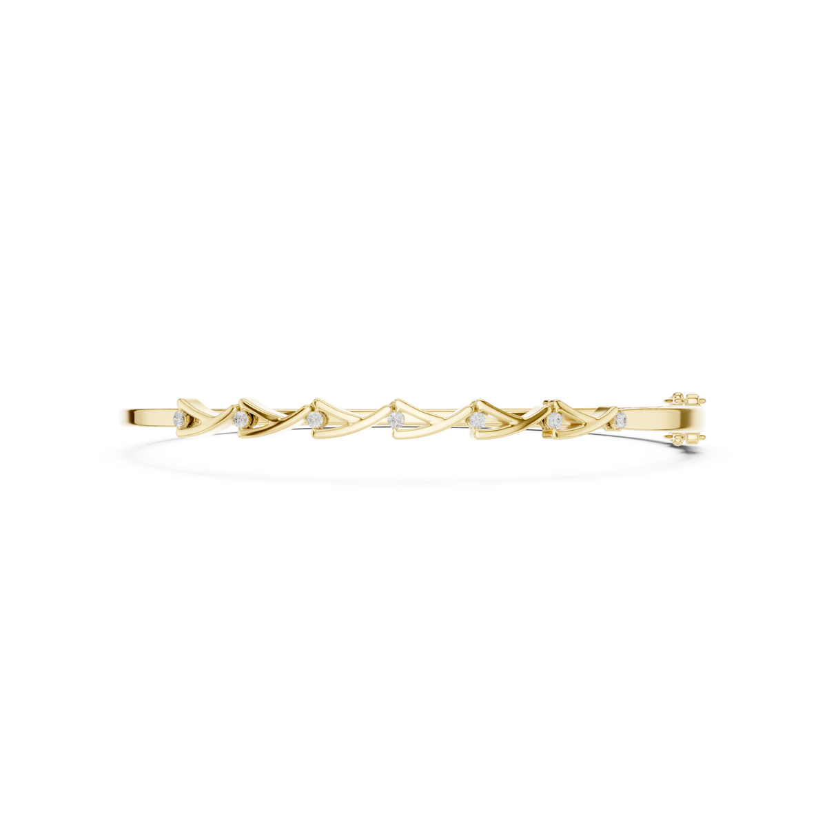 Diamond Chevron Pattern Bangle Bracelet