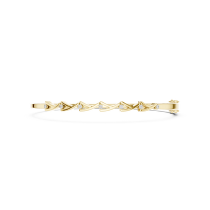 Diamond Chevron Pattern Bangle Bracelet