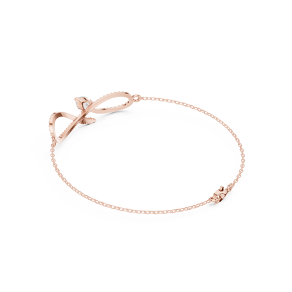 Elegant Infinity Diamond Bracelet with Pear-Cut Center Stone