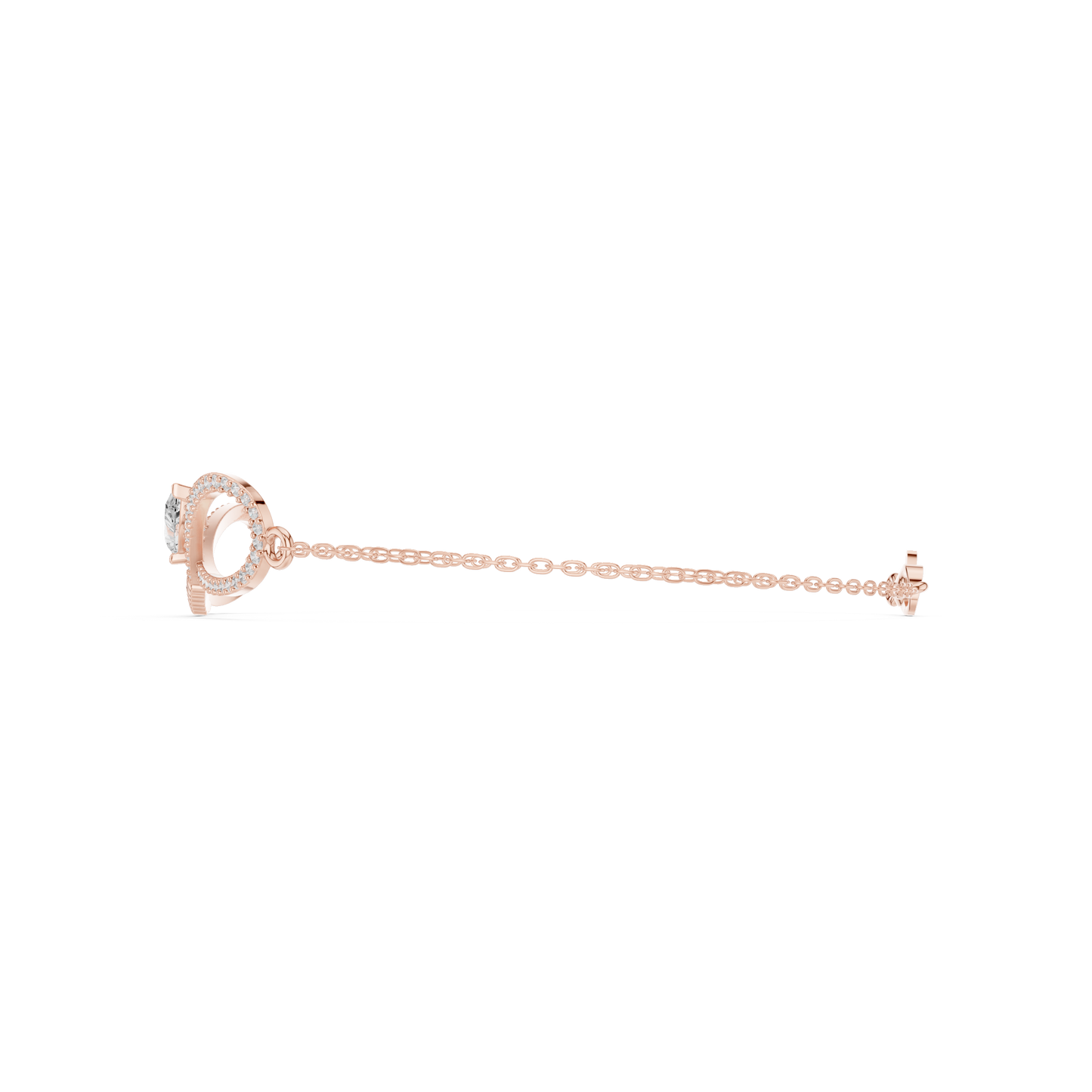 Elegant Infinity Diamond Bracelet with Pear-Cut Center Stone