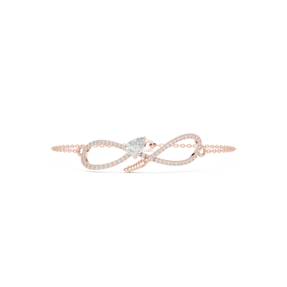 Elegant Infinity Diamond Bracelet with Pear-Cut Center Stone
